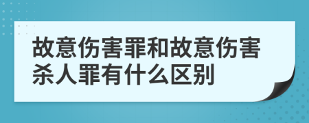 故意伤害罪和故意伤害杀人罪有什么区别