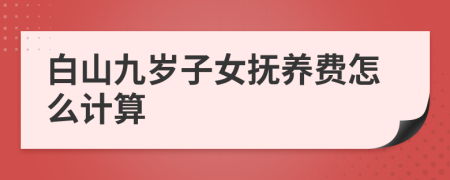 白山九岁子女抚养费怎么计算