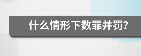 什么情形下数罪并罚？