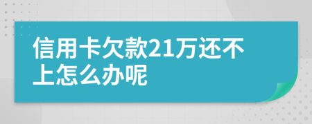 信用卡欠款21万还不上怎么办呢