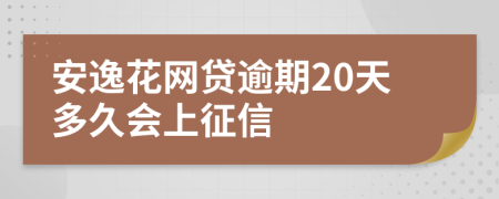 安逸花网贷逾期20天多久会上征信