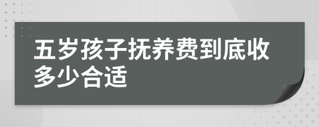 五岁孩子抚养费到底收多少合适