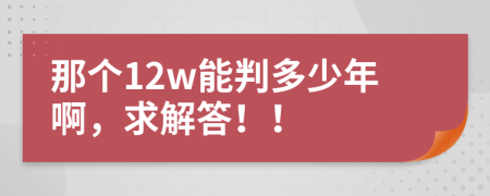 那个12w能判多少年啊，求解答！！