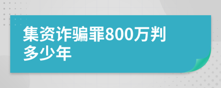 集资诈骗罪800万判多少年