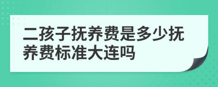 二孩子抚养费是多少抚养费标准大连吗