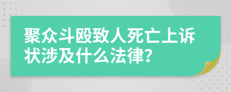 聚众斗殴致人死亡上诉状涉及什么法律？