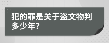 犯的罪是关于盗文物判多少年？