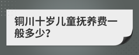 铜川十岁儿童抚养费一般多少？