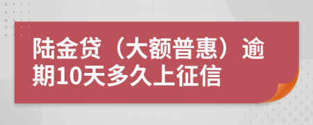 陆金贷（大额普惠）逾期10天多久上征信