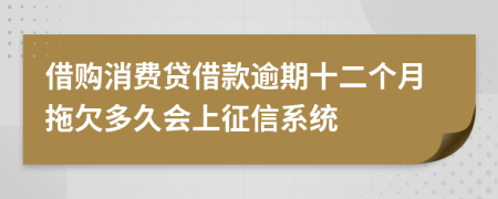 借购消费贷借款逾期十二个月拖欠多久会上征信系统