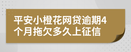平安小橙花网贷逾期4个月拖欠多久上征信
