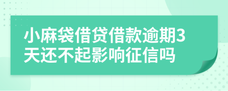 小麻袋借贷借款逾期3天还不起影响征信吗