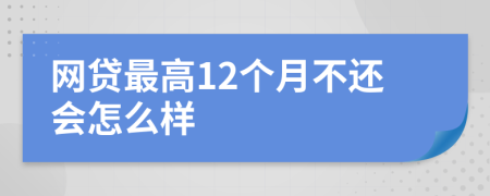 网贷最高12个月不还会怎么样