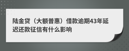 陆金贷（大额普惠）借款逾期43年延迟还款征信有什么影响