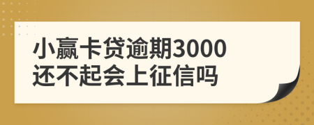 小赢卡贷逾期3000还不起会上征信吗