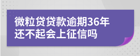 微粒贷贷款逾期36年还不起会上征信吗