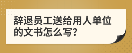 辞退员工送给用人单位的文书怎么写？