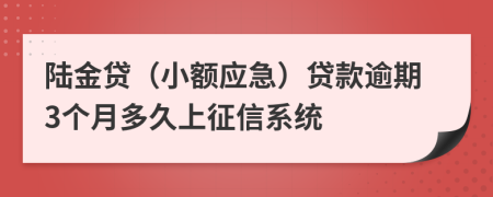 陆金贷（小额应急）贷款逾期3个月多久上征信系统