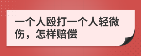 一个人殴打一个人轻微伤，怎样赔偿