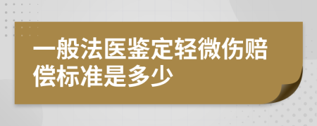 一般法医鉴定轻微伤赔偿标准是多少