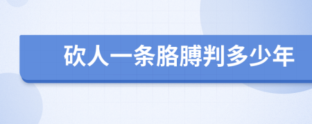 砍人一条胳膊判多少年