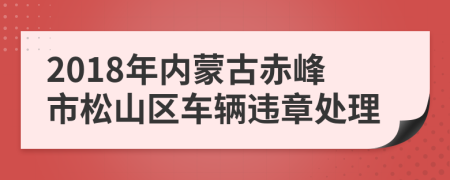 2018年内蒙古赤峰市松山区车辆违章处理