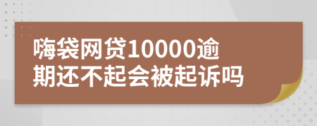 嗨袋网贷10000逾期还不起会被起诉吗