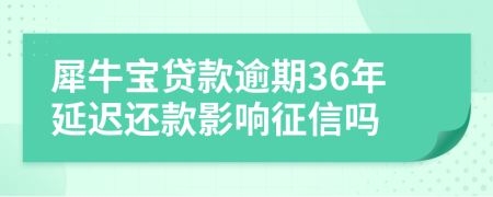 犀牛宝贷款逾期36年延迟还款影响征信吗