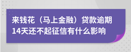 来钱花（马上金融）贷款逾期14天还不起征信有什么影响