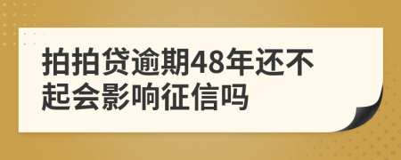 拍拍贷逾期48年还不起会影响征信吗