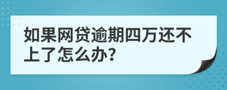 如果网贷逾期四万还不上了怎么办？