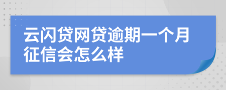 云闪贷网贷逾期一个月征信会怎么样