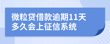 微粒贷借款逾期11天多久会上征信系统