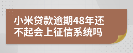 小米贷款逾期48年还不起会上征信系统吗