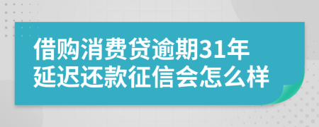 借购消费贷逾期31年延迟还款征信会怎么样