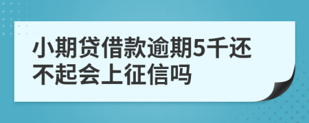 小期贷借款逾期5千还不起会上征信吗