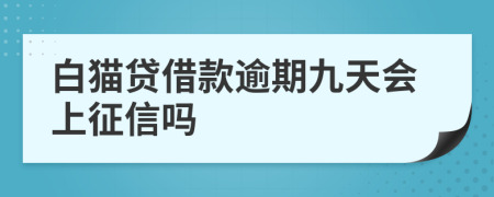 白猫贷借款逾期九天会上征信吗