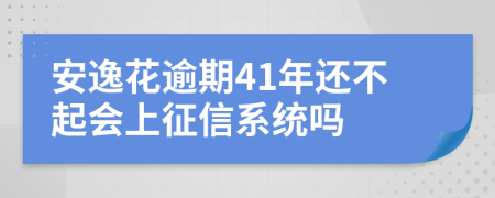 安逸花逾期41年还不起会上征信系统吗