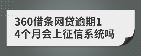 360借条网贷逾期14个月会上征信系统吗