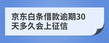 京东白条借款逾期30天多久会上征信