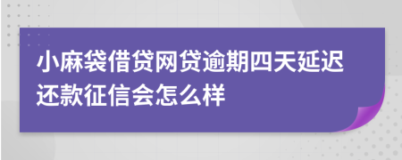 小麻袋借贷网贷逾期四天延迟还款征信会怎么样