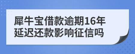 犀牛宝借款逾期16年延迟还款影响征信吗