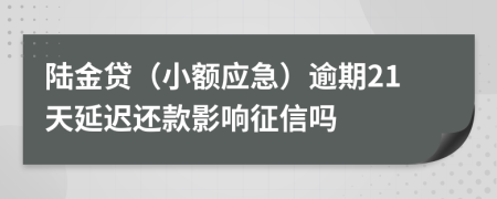 陆金贷（小额应急）逾期21天延迟还款影响征信吗