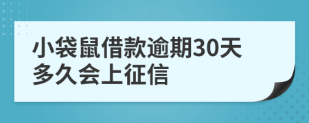 小袋鼠借款逾期30天多久会上征信