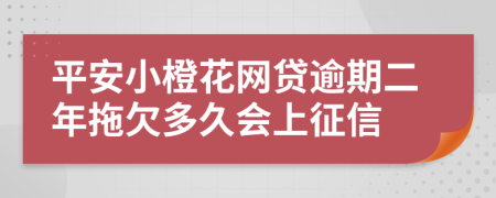 平安小橙花网贷逾期二年拖欠多久会上征信