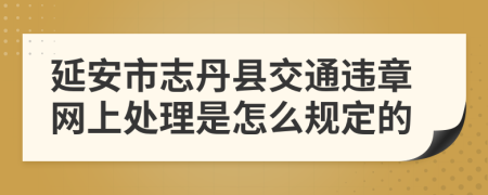 延安市志丹县交通违章网上处理是怎么规定的