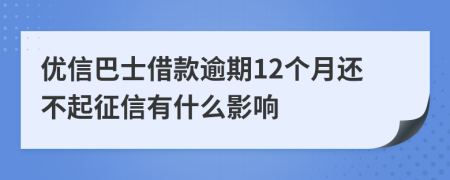 优信巴士借款逾期12个月还不起征信有什么影响