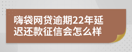 嗨袋网贷逾期22年延迟还款征信会怎么样