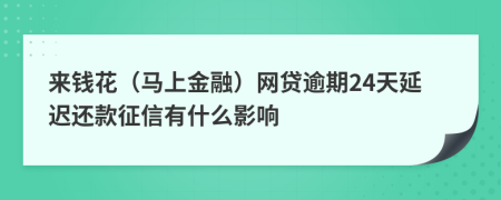 来钱花（马上金融）网贷逾期24天延迟还款征信有什么影响