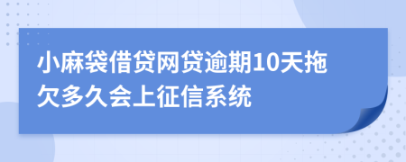 小麻袋借贷网贷逾期10天拖欠多久会上征信系统